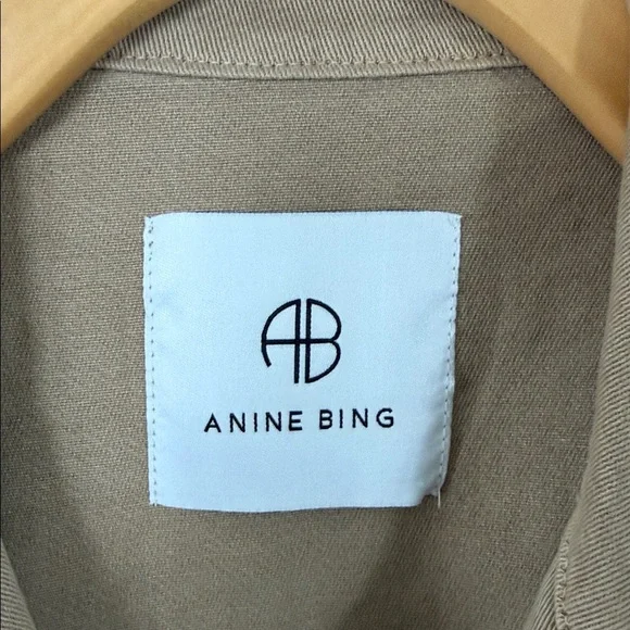 Anine Bing Army Jacket Sand Military Utility Jacket Cotton Twill Neutral Size S